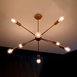 Sleek 8-Light Rose Gold Sputnik Chandelier – Contemporary Minimalist Ceiling Light - 32166
