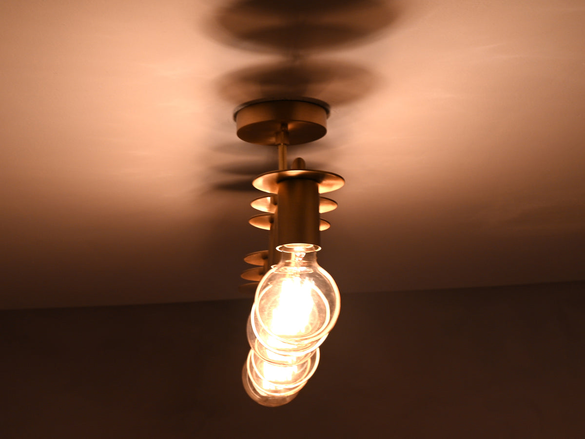 Luxury 6-Light Brass Linear Chandelier – Glam Vanity Ceiling Fixture with Globe Bulbs - 32180