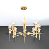 Luxury 10-Light Gold Sputnik Chandelier – Glam Ceiling Fixture with Radiant Globe Bulbs - 32186