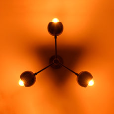 Industrial Brass Made, Stilnovo Style 3 arm Branched Sputnik Chandelier Light Fixture Mid Century Lamp, Made of Pure Brass, Premium Luxurious Quality