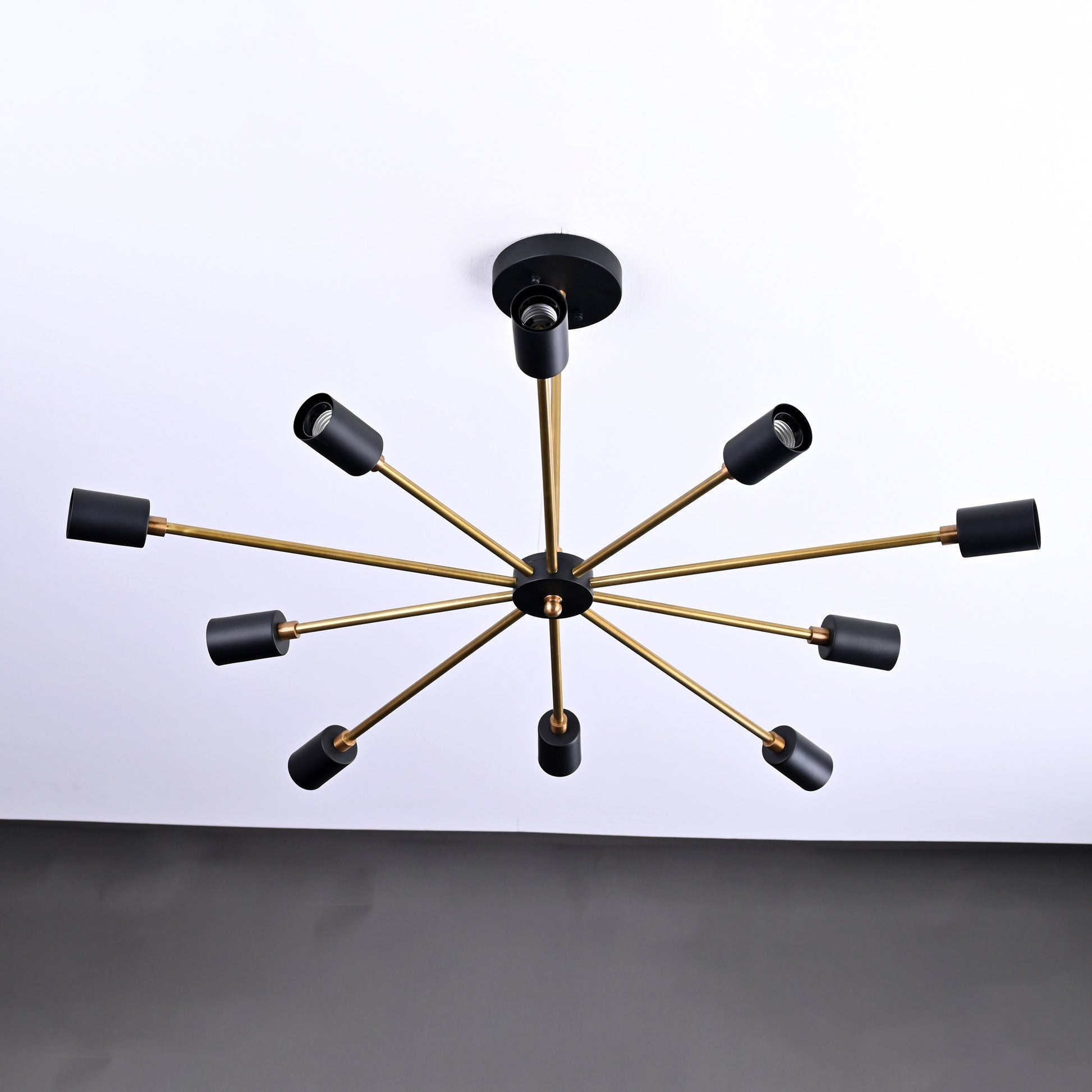 10 Arms Brass Sputnik Chandelier 30" Wide - 32198