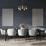 Modern 5-Light Brass Chandelier – Starburst Ceiling Fixture with Exposed Edison Bulbs - 32203