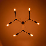 Modern 8-Light Brass Chandelier – Sculptural Ceiling Fixture with Industrial Globe Bulbs

 - 32214