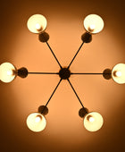 6 Arms Diabolo Style Brass Chandelier 37