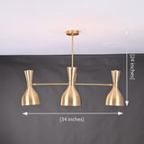 Diabolo Style Brass Mid-Century Modern Chandelier | Two-Way Ceiling Light | Customizable Pendant Lamp |  - 32234