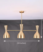 4 Arms Diabolo Style Brass Chandelier 34