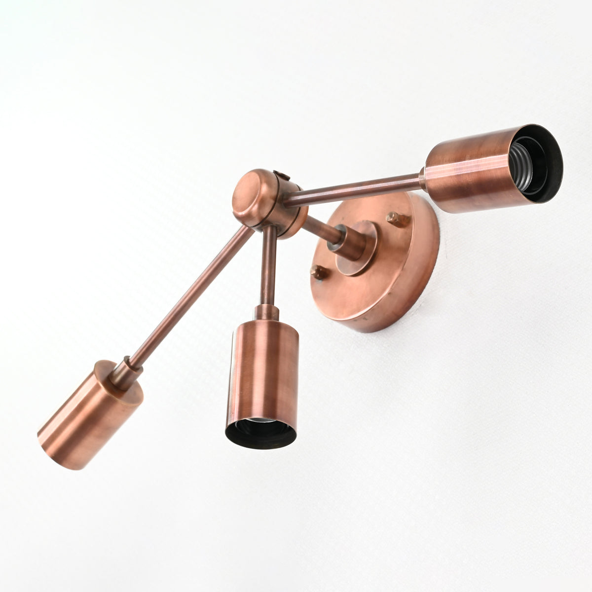 Customizable Modern Brass Wall Sconce | Mid-Century Triple Arm Design for Stylish Interiors - 32510