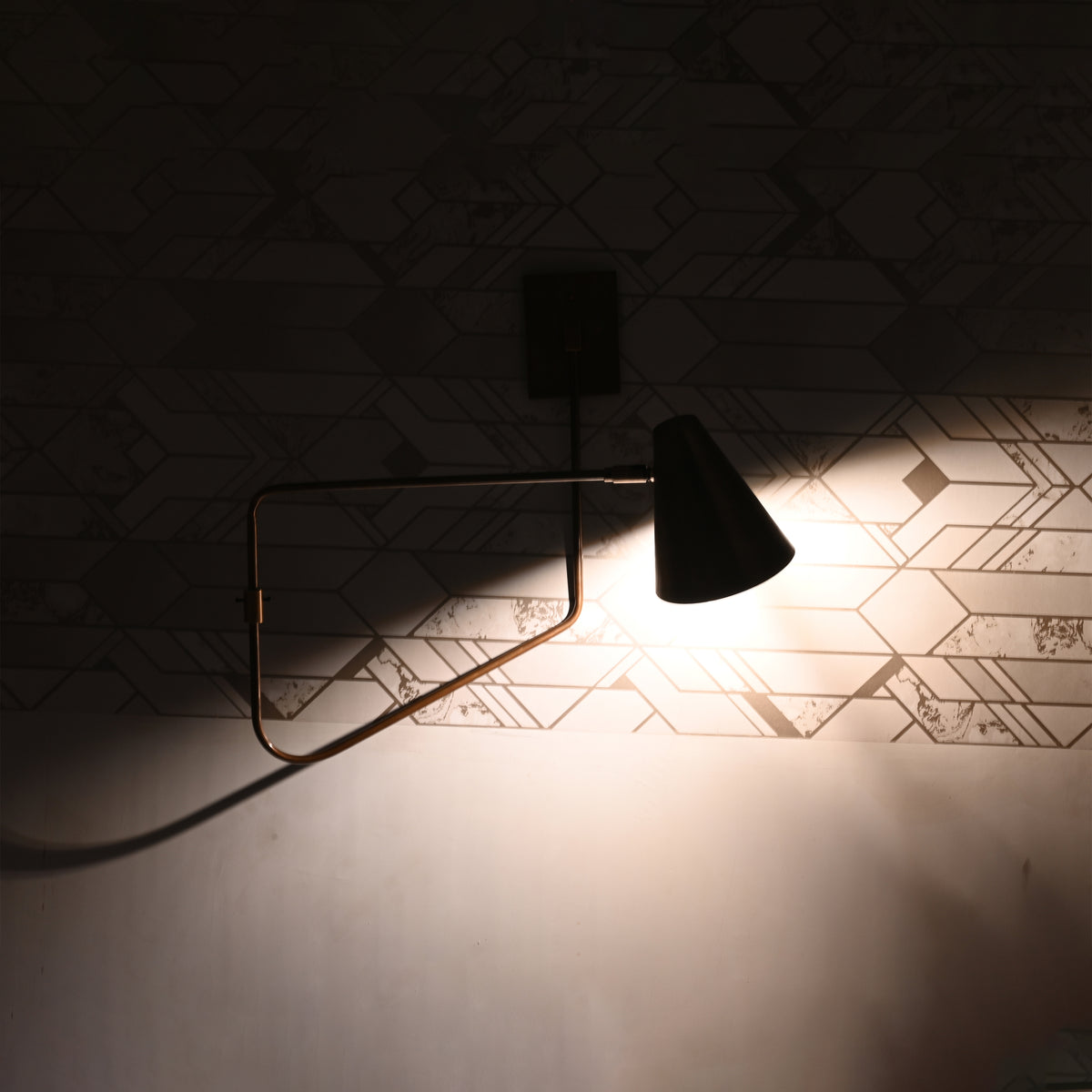 Mid-Century Swing Arm Wall Sconce with Cone Shade | Customizable Adjustable Modern Light Fixture
 - 32582