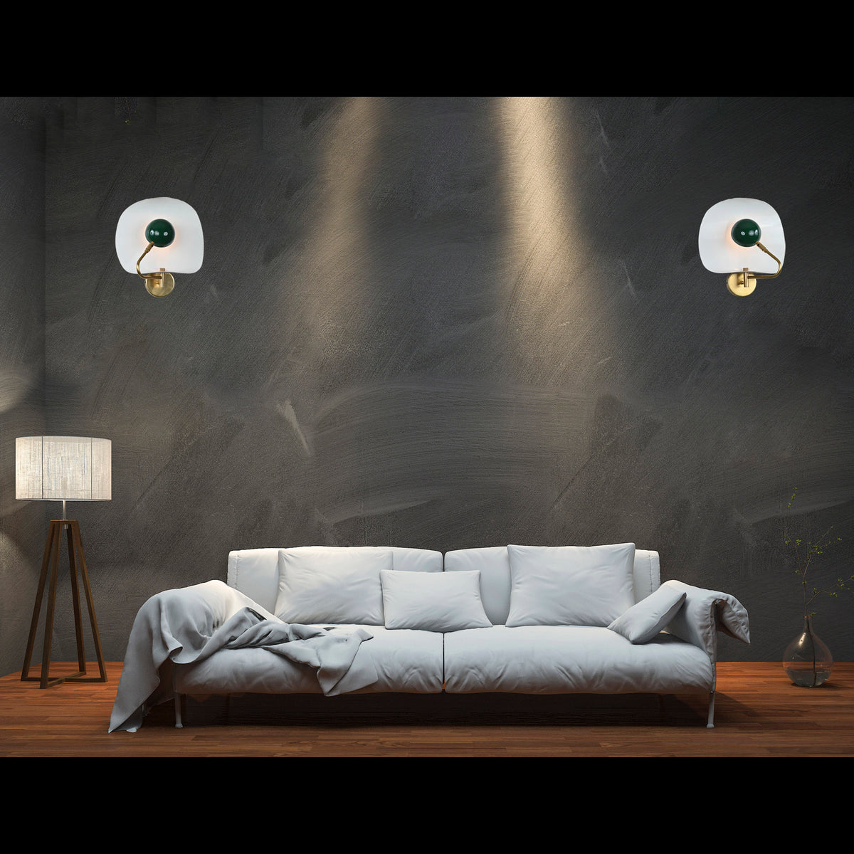 Contemporary Artistic Wall Sconce with Curved Backplate | Customizable Handcrafted Accent Lighting - 32585