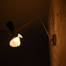 Mid-Century Diabolo Style Swing Arm Wall Sconce | Customizable 28
