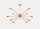 Customizable Rose Gold Sputnik Chandelier – Mid-Century Modern Industrial Pendant with Exposed Edison Bulbs - 32139
