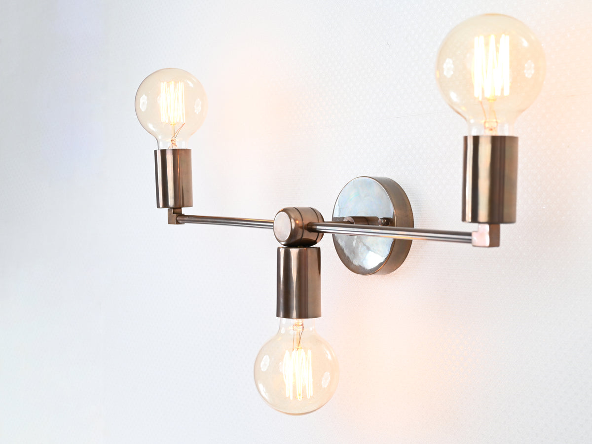 Customizable Mid-Century Modern Brass Wall Sconce | Sleek Minimalist Design - 32502