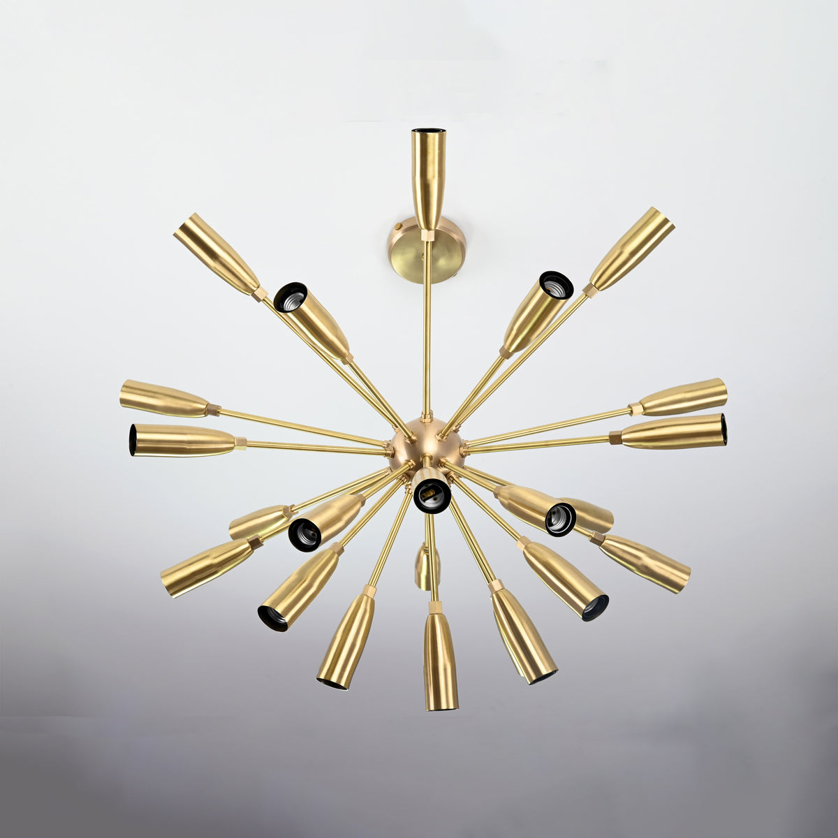 Deluxe 18-Light Copper Sputnik Chandelier – Retro Modern Ceiling Pendant with Edison Bulbs - 32155