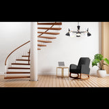 Modern 10-Light Black & White Chandelier – Dual Cone Sputnik Fixture with Brass Accents - 32221