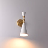 Copenhagen Cone Wall Sconce – White Enamel Shade With Brushed Brass Arm – Model 72207