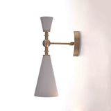Copenhagen Cone Wall Sconce – White Enamel Shade With Brushed Brass Arm – Model 72207