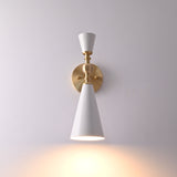 Copenhagen Cone Wall Sconce – White Enamel Shade With Brushed Brass Arm – Model 72207