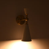 Copenhagen Cone Wall Sconce – White Enamel Shade With Brushed Brass Arm – Model 72207