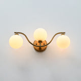Sorrento Triple Globe Brass Wall Sconce – Brass Patina Vanity & Bedroom Light 72253