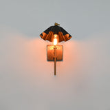 Verona Ruffled Wall Sconce – Matte Black Scalloped Shade With Brass Patina Arm 72255