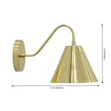 Venice Solid Brass Cone Wall Sconce – Curved Arm Reading Light 72262