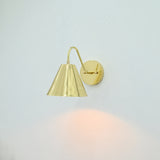 Venice Solid Brass Cone Wall Sconce – Curved Arm Reading Light 72262