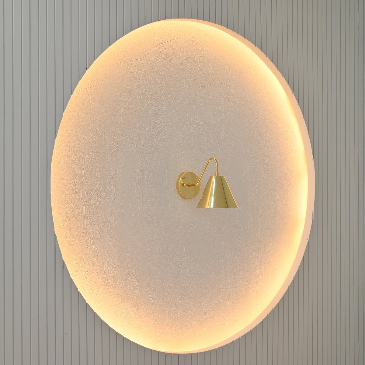 Venice Solid Brass Cone Wall Sconce – Curved Arm Reading Light 72262