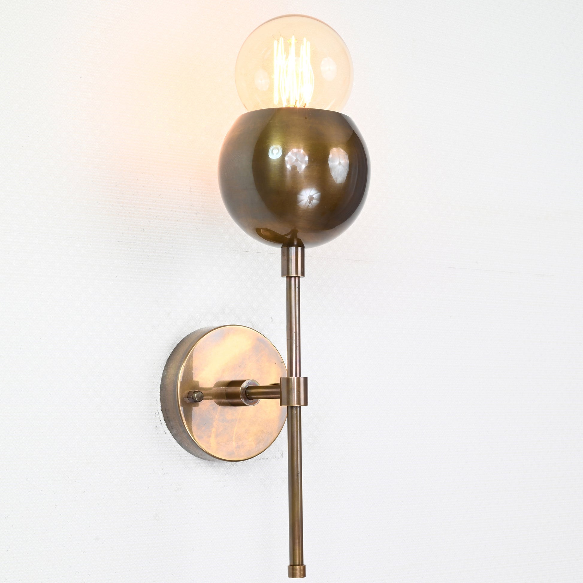 Single Light Brass Wall Sconce 12" Long - 32526