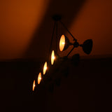 10-Light Custom Brass Chandelier – Dual Wall Illumination | Modern Industrial Statement Lighting - 32243