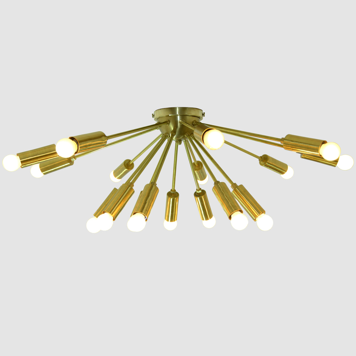 Modern Brass Sputnik Flush Mount Chandelier | Custom Handmade Ceiling Light | Mid-Century Design |  - 32116