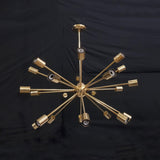 Brass Leaf Studio Brass Sputnik Chandelier, Shinny Brass Ceiling Hanging Lamp, Modern Pendant Lamp Made of Full Brass 24 arms/Lights