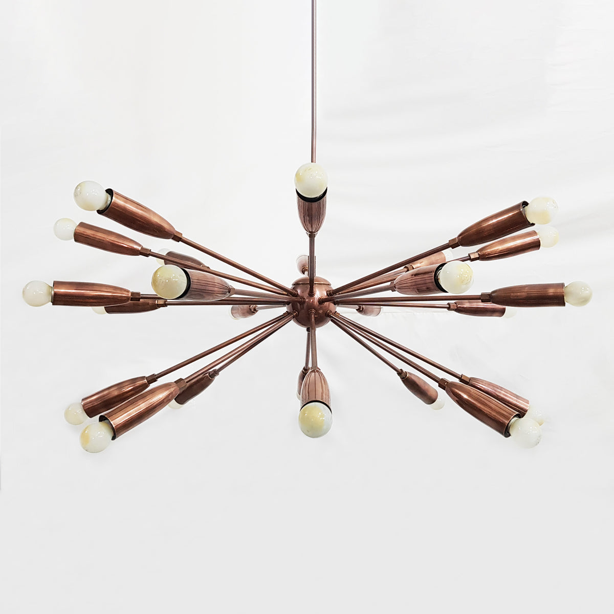 Industrial Brass Made, Sputnik Chandelier in Copper Patina, Ceiling Light Lamp, Sputnik Dinning Room Chandelier Mid Century lamp, Custom lamp 24 arms/Lights