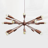 Industrial Brass Made, Sputnik Chandelier in Copper Patina, Ceiling Light Lamp, Sputnik Dinning Room Chandelier Mid Century lamp, Custom lamp 24 arms/Lights