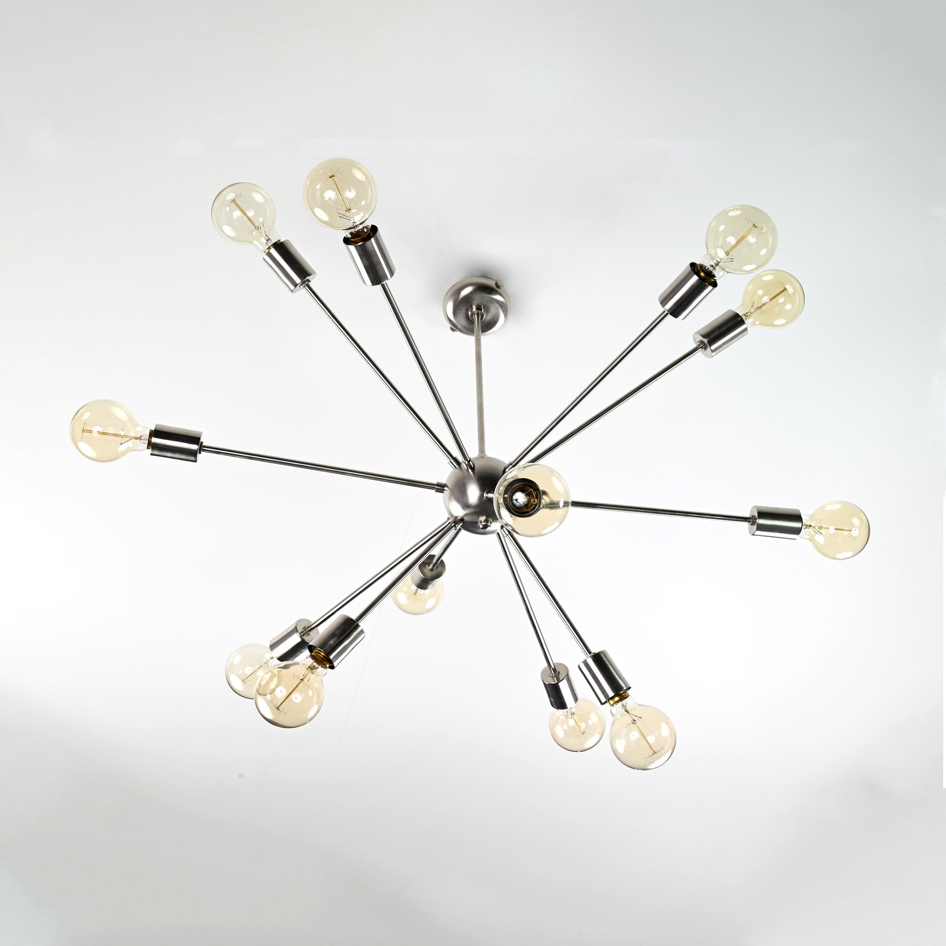 12 Arms Brass Sputnik Chandelier 28" Wide - 32153