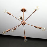 Sleek 8-Light Rose Gold Sputnik Chandelier – Contemporary Minimalist Ceiling Light - 32166