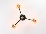 Industrial 6-Light Black & Brass Y-Arm Chandelier – Vintage Ceiling Fixture with Edison Bulbs - 32181