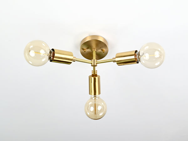 3 Bulbs Brass Vanity Wall Sconce 10.4" Wide - 32196