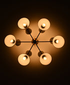 6 Arms Diabolo Style Brass Chandelier 28