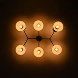 Modern 10-Light Chandelier – Color Blocked Coral, White & Brass Double Cone Ceiling Fixture - 32223