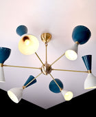 6 Arm Diabolo Style Brass Chandelier 37