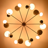 Mid-Century Modern Diabolo Chandelier – Customizable 20-Light Ceiling Fixture | Dual-Light Direction | Brass, Copper & Painted Finishes - 32229