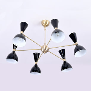 6 Arms Diabolo Style Brass Chandelier 37