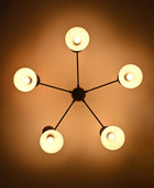 5 Arms Diabolo Style Brass Chandelier 31