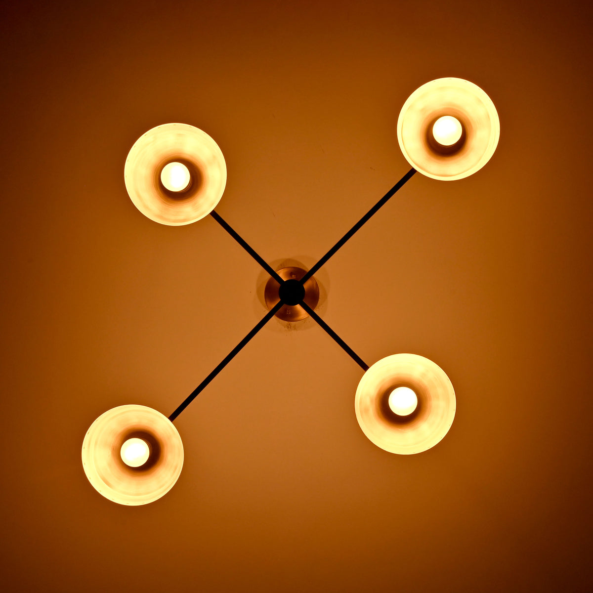 Diabolo Style Brass Mid-Century Modern Chandelier | Two-Way Ceiling Light | Customizable Pendant Lamp |  - 32234