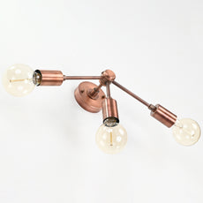 Customizable Modern Brass Wall Sconce | Mid-Century Triple Arm Design for Stylish Interiors - 32510