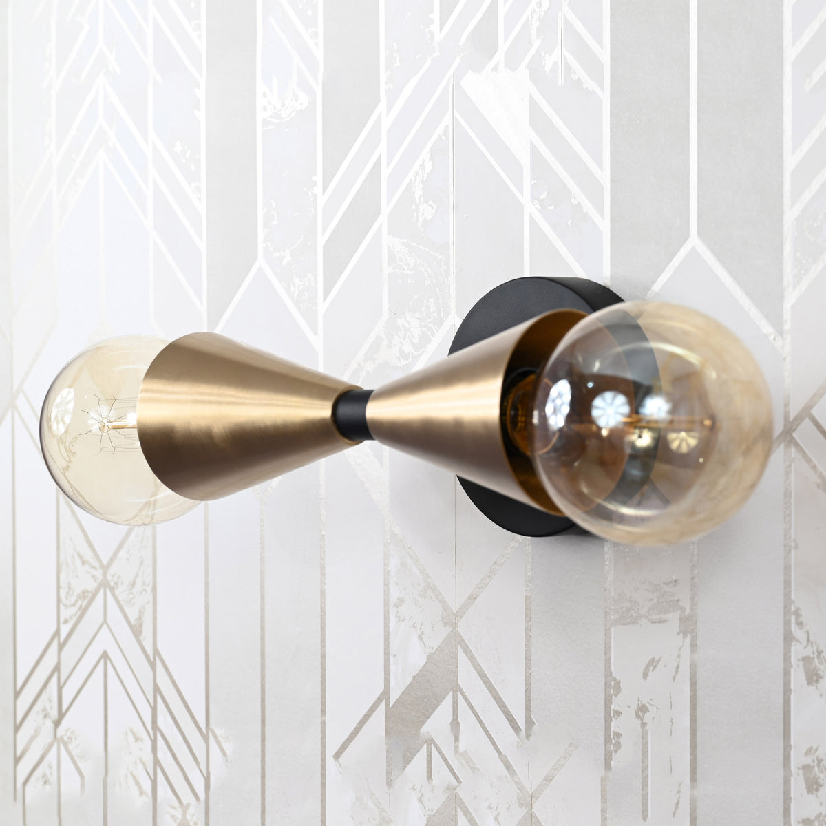 Mid-Century Modern Customizable Brass Wall Sconce | Sleek Cone Style Accent Lighting Décor - 32517