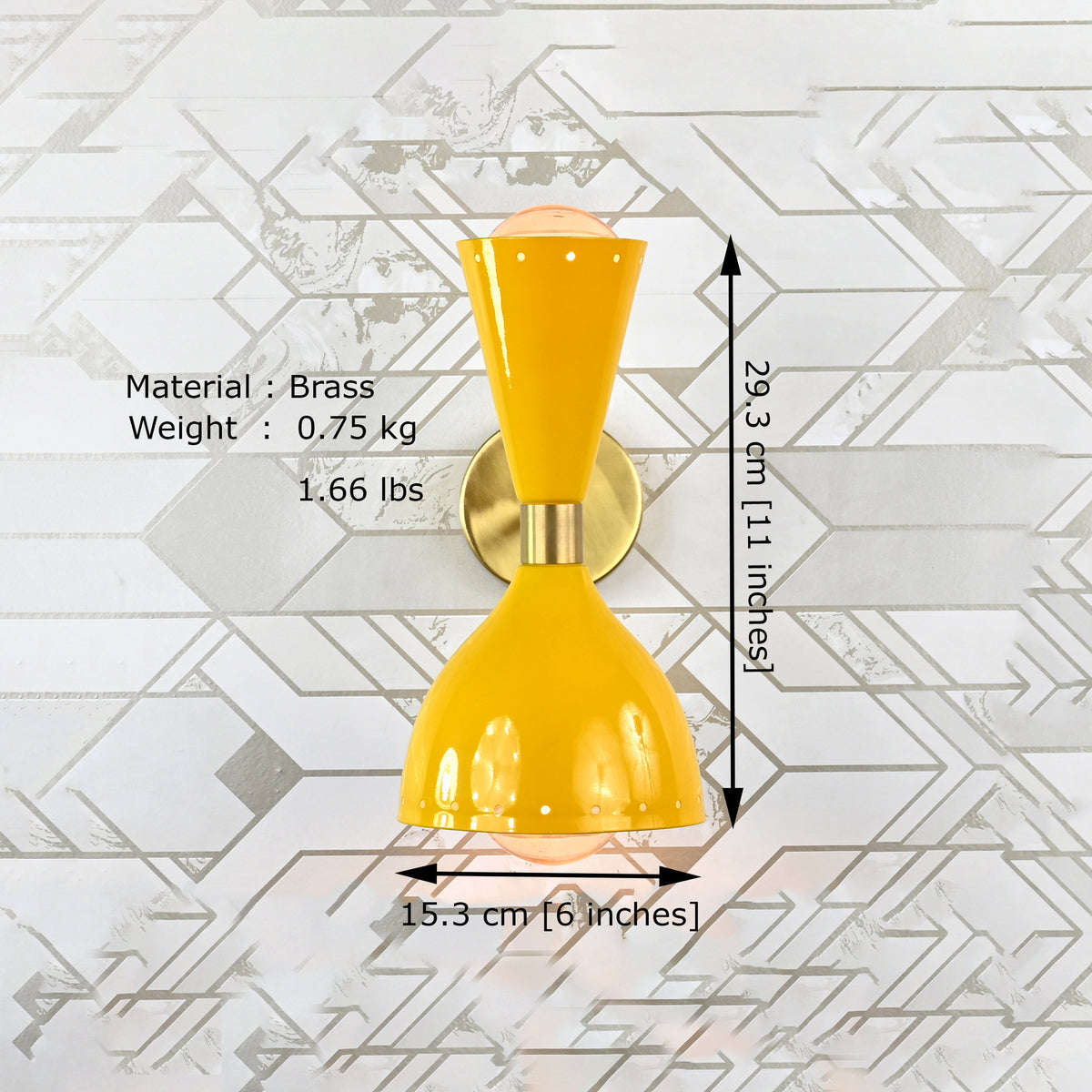 Mid-Century Diabolo Style Wall Sconce | Customizable Handcrafted Lighting Fixture for Modern Interiors - 32581