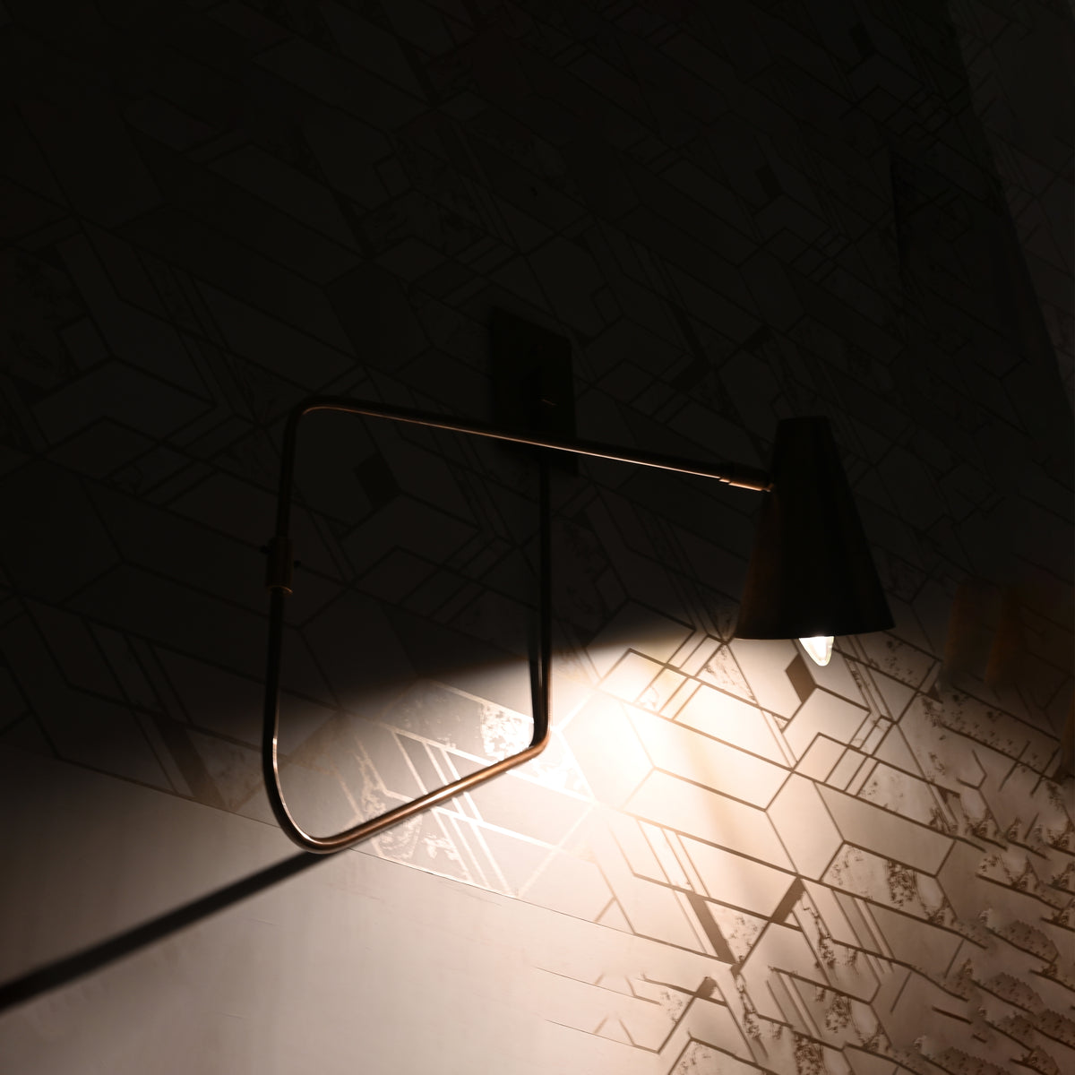 Mid-Century Swing Arm Wall Sconce with Cone Shade | Customizable Adjustable Modern Light Fixture
 - 32582