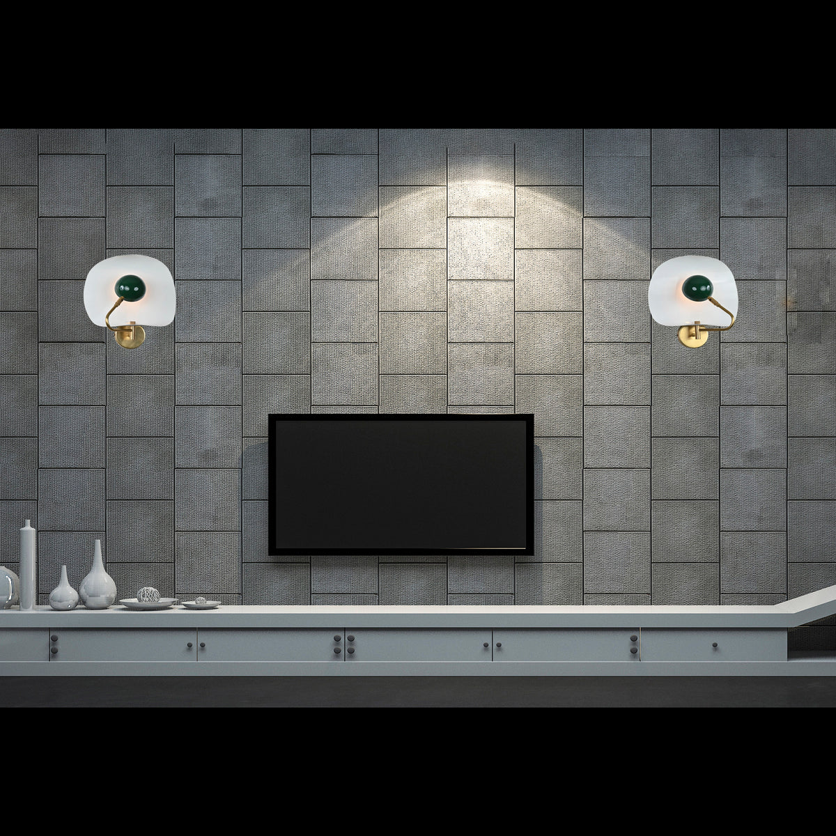 Contemporary Artistic Wall Sconce with Curved Backplate | Customizable Handcrafted Accent Lighting - 32585