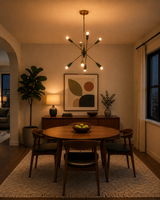 8-light chandelier dimension image showing 45 inch height and 32 inch width for size reference